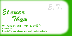 elemer thum business card